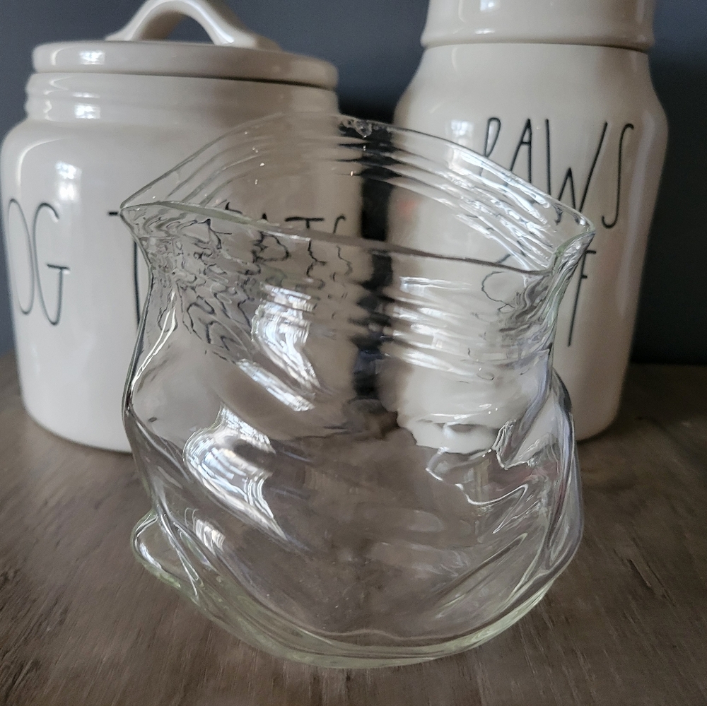 Unique Crumpled Glass Vase/Candy Dish